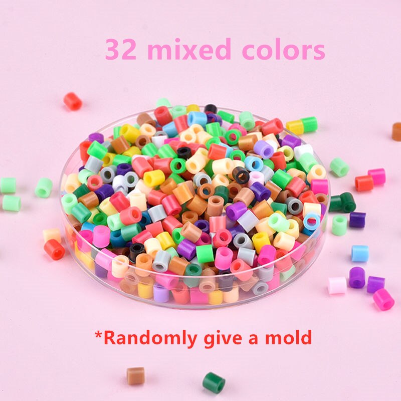 Hama Beads-Lote de 10000 piezas de 5mm de colores variados, 36 colores, juguetes educativos DIY para niños, garantía de , fusible de juguete DIY: 10000 get one mold