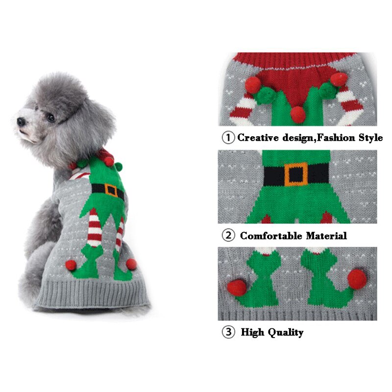 Doggyzstyle natal palhaço design cachorro camisola roupas inverno colete trajes de natal para pequenos cães grandes chihuahua XXS-XXL