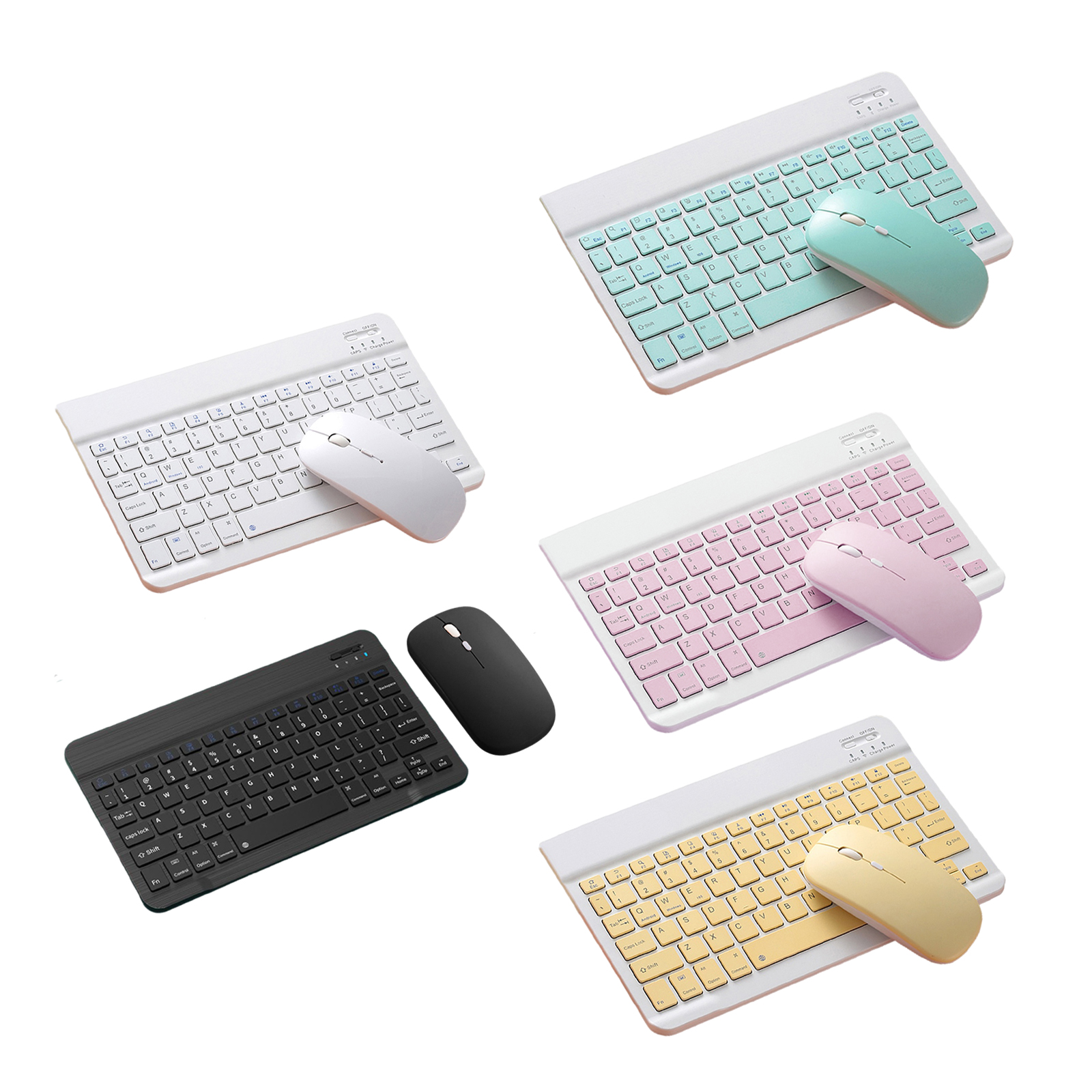 2.4GHz Ultra Slim Bluetooth Keyboard Mouse Comb Set Rechargeable Built in Battery for iPad Tablet PC Desktop Laptop