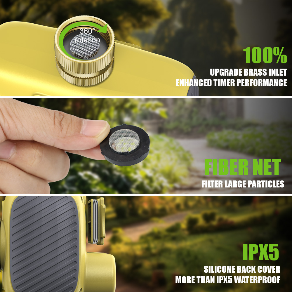 Insoma-temporizador de agua automático de 3 salidas, sistema de riego de jardín, herramientas programadoras de aspersores de Control independiente
