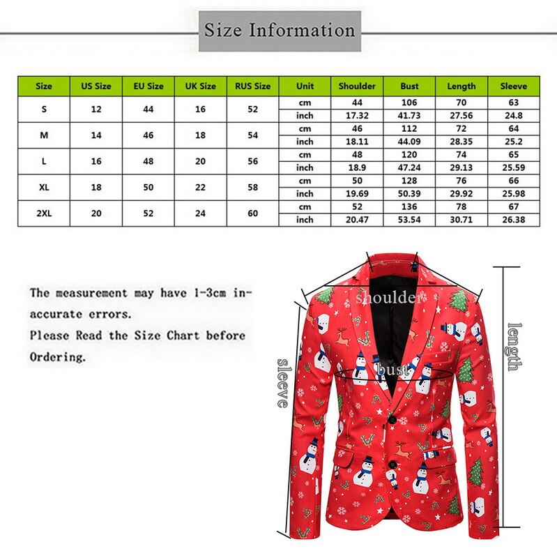 Adisputent Drucken Anzug Weihnachten Muster Herren Blazer Jacke Flache Barge Kragen Herren fashionmen Gothic Party Blazer