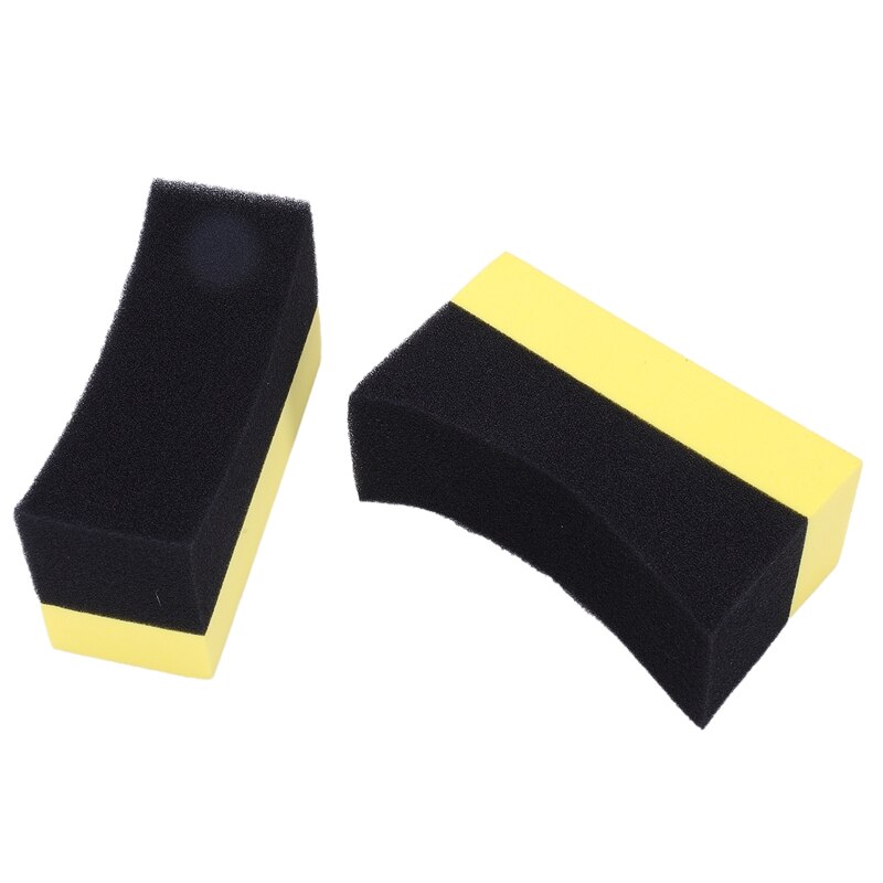 5x automobile voiture roue rondelle pneu pansement applicateur incurvé mousse éponge tampon noir + jaune