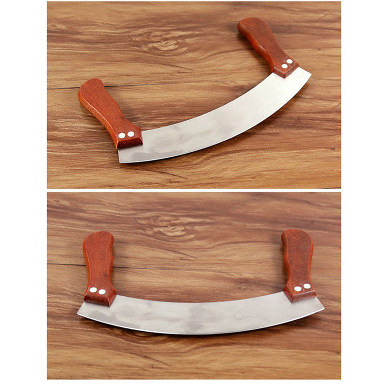 Vegetable Pizza Herb Mezzaluna Cutter Slicer Chopper Blade Cutting Chopping Tool Baking Tool Patisserie Accessoire