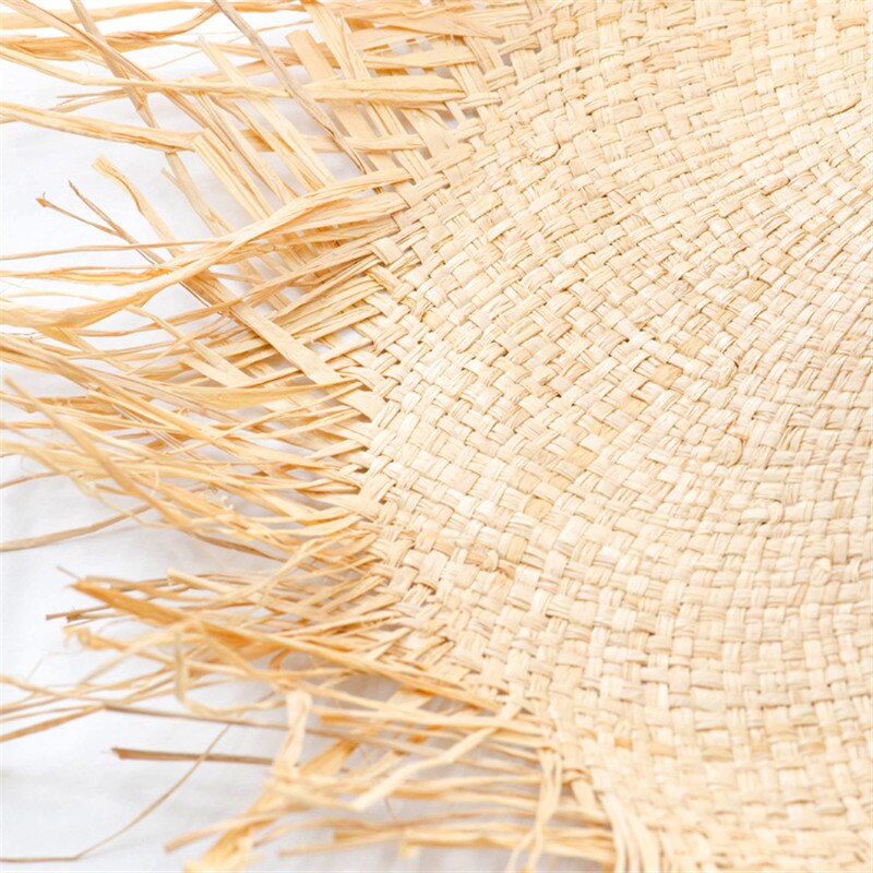 USPOP verano rafia ala ancha sombreros de sol mujeres hecho a mano sombrero de paja verano natural paja playa sombrero casual sombra de protección UV