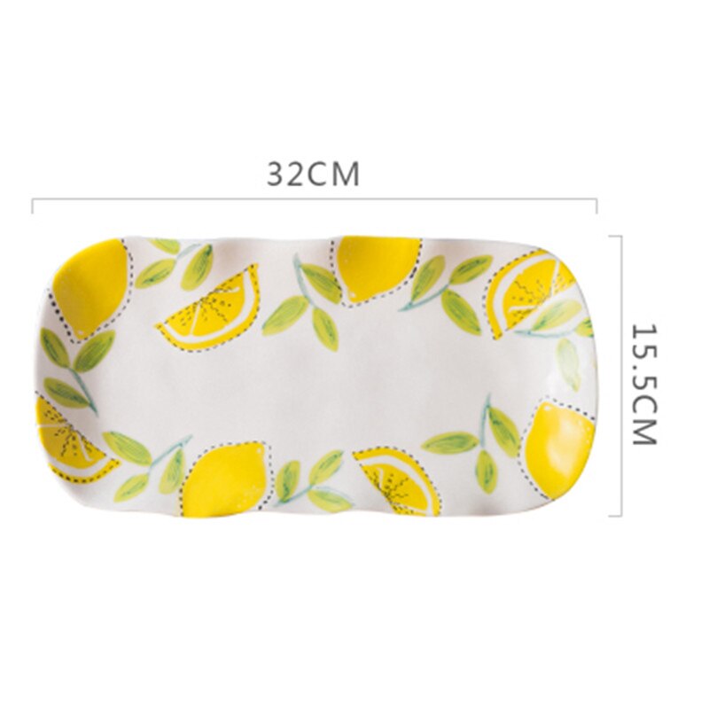 Lemon Pattern Dishes Dishes And Plates Sets Dinner Plates Steak Dish Bone China West Plate Dishes: 12inch