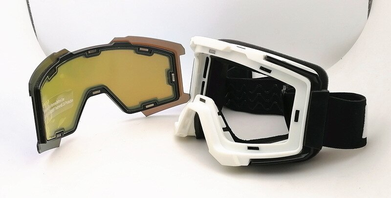 Gogle narciarskie duże sferyczne okulary magnetyczne podwójne przeciwmgielne REVO film UV400 profesjonalne narciarstwo