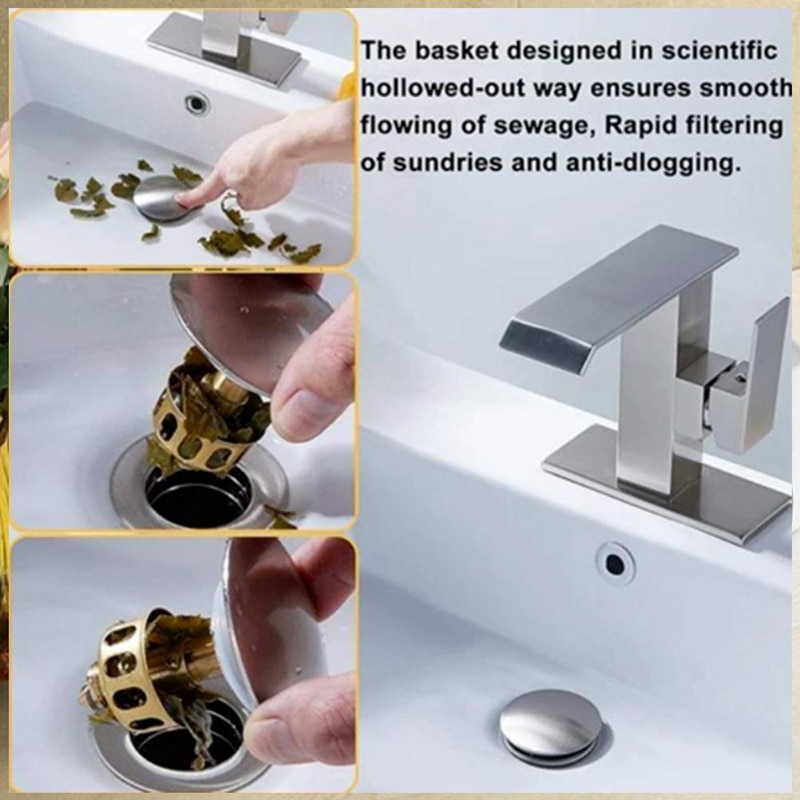 Drain inox pour cuisine capteur de cheveux évier crépine salle de bain bouchon d'évier couvercle de vidange cuisine bassin Drain filtre piège à cheveux