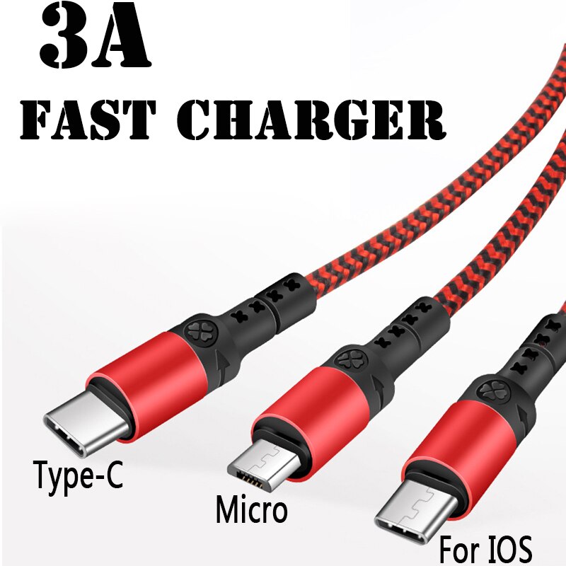 Cavo di ricarica Usb 5 in 1 doppio scudo ricarica Super veloce per iPhone 13 Pro Max 12 Pro 11 Xs Xr 8 7 6 cavo di sincronizzazione Multi dati