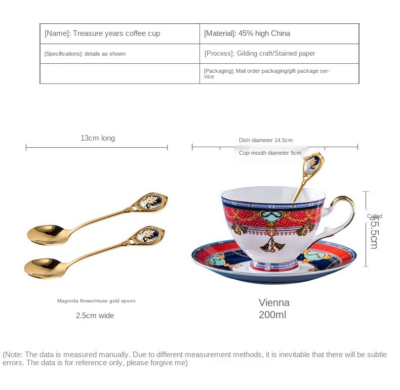 Tasses à café en os Royal en porcelaine, ensemble de tasses et cuillères créatives en céramique, de luxe européen, décor de cuisine