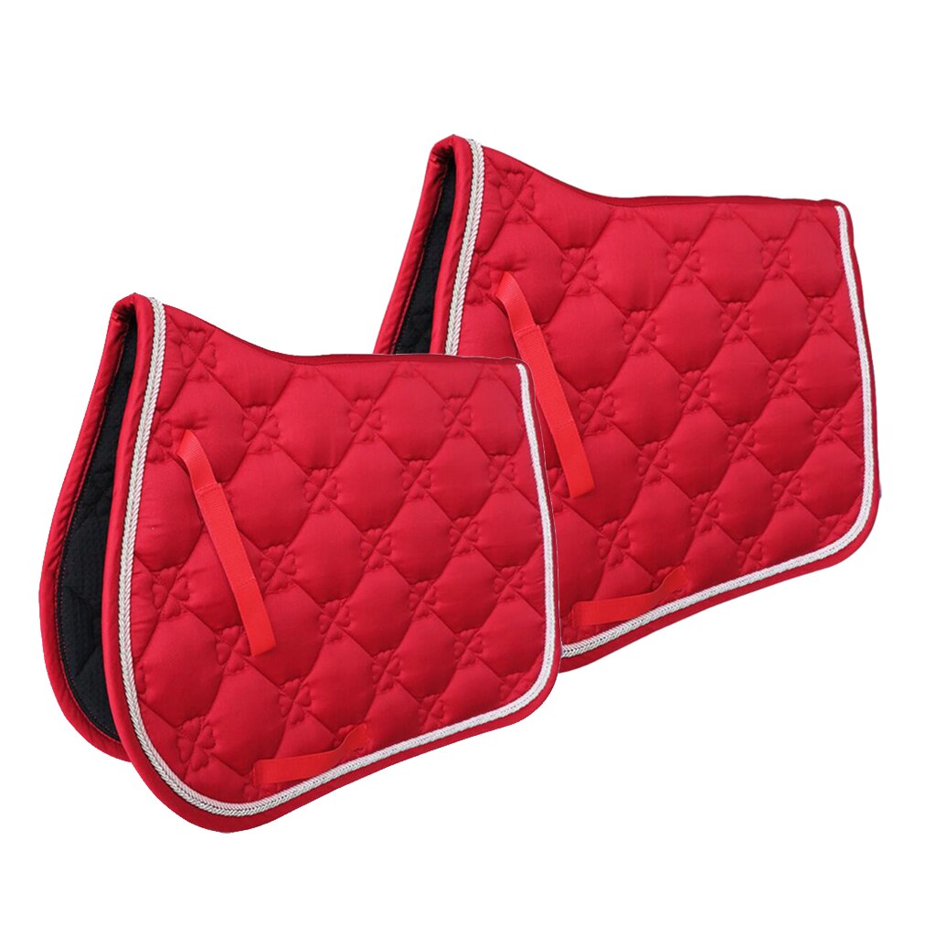 2pcs Equine Horse Quilted English Saddle PAD Trail Dressage Jumping Show, Equestrian Equipment Supplies
