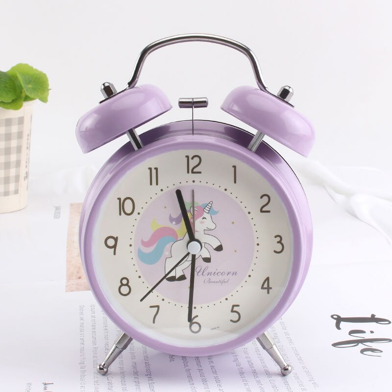 Bonito reloj despertador de unicornio encantador reloj de mesa de escritorio para niños estudiante de Navidad de Año