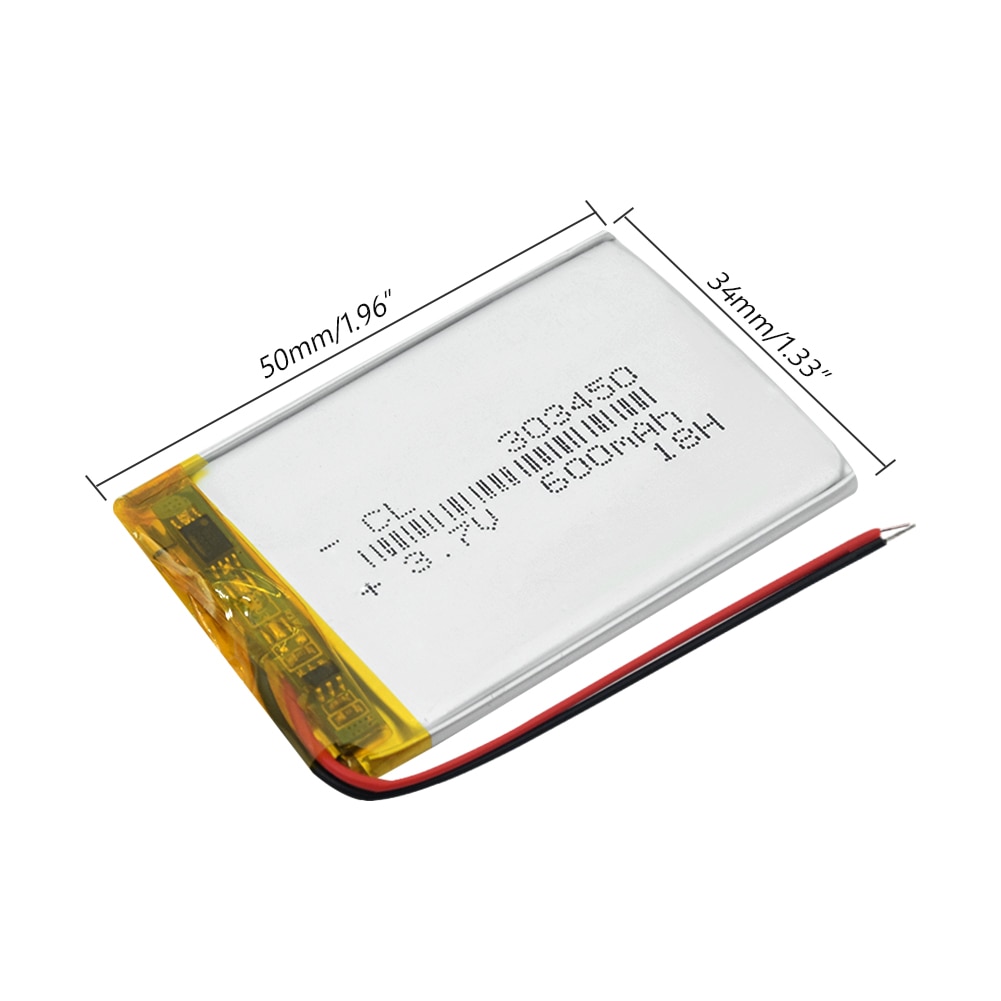 3.7V,600mAH 303450 303550 PLIB polymer lithium ion / Li-ion Rechargeable battery for dvr,GPS,mp3,mp4,E-book, LED light,speaker