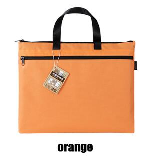 Deli 1pcs Waterproof File Folder Capacity Double Layers Document Holder Zipper File Bag with Handle Waterproof Canvas Handbag: A8158-3 orange