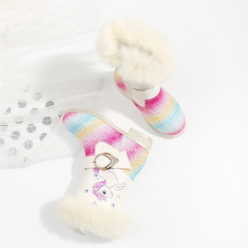 Kikids Prinsen Pluche Warme Baby Peuter Laarzen Mode Kind Snowboots Schoenen Voor Jongens Meisjes Winter Schoenen Kid enkellaarsjes