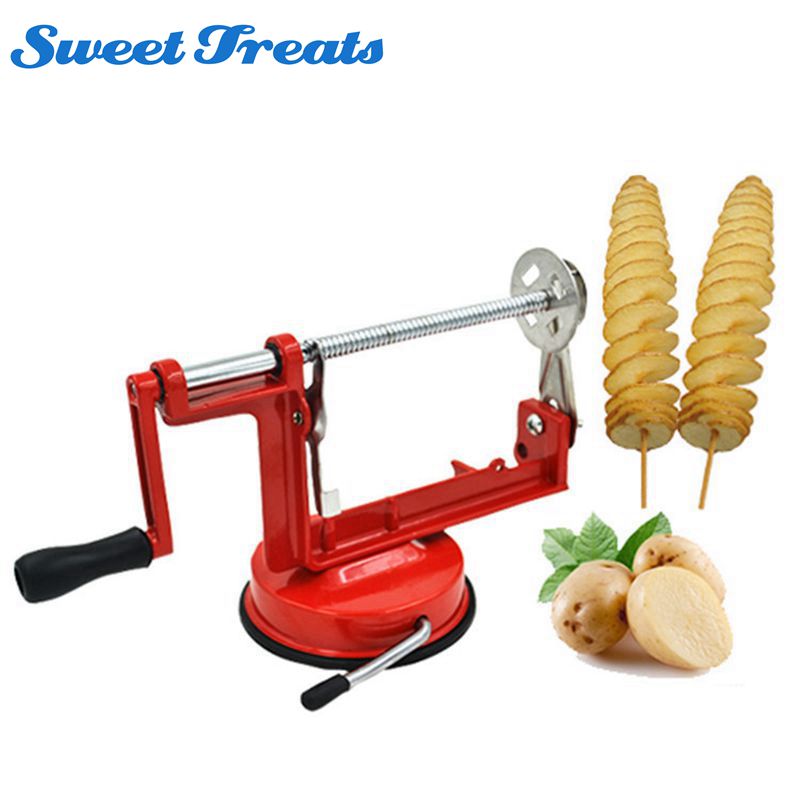 Sweettreats Roestvrij Staal Handmatige Aardappel Machine/Tornado Aardappel Snijmachine Vreemde Huis Keuken Tool