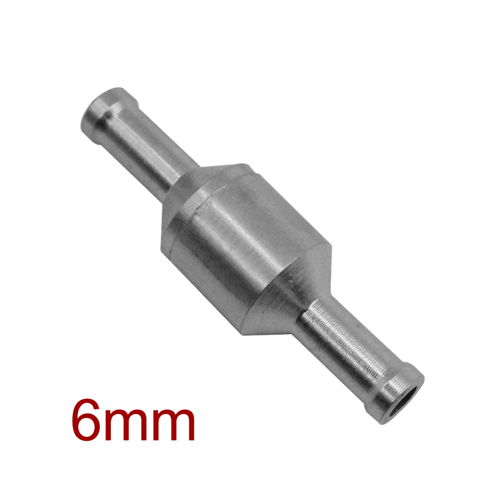 6mm 8mm 10mm 12mm Inline One-way Non-return Check Valve Fuel Water Gas Air Vacuum Aluminum Valve: 6mm