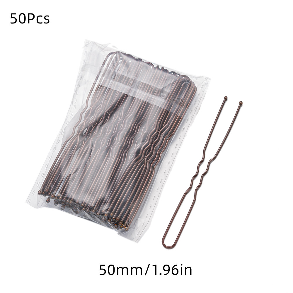 50 Uds 50/60/70mm Metal ondulado en forma de U horquillas para el cabello mujeres niñas boda peinado herramientas de estilismo accesorios al por mayor: Rosa