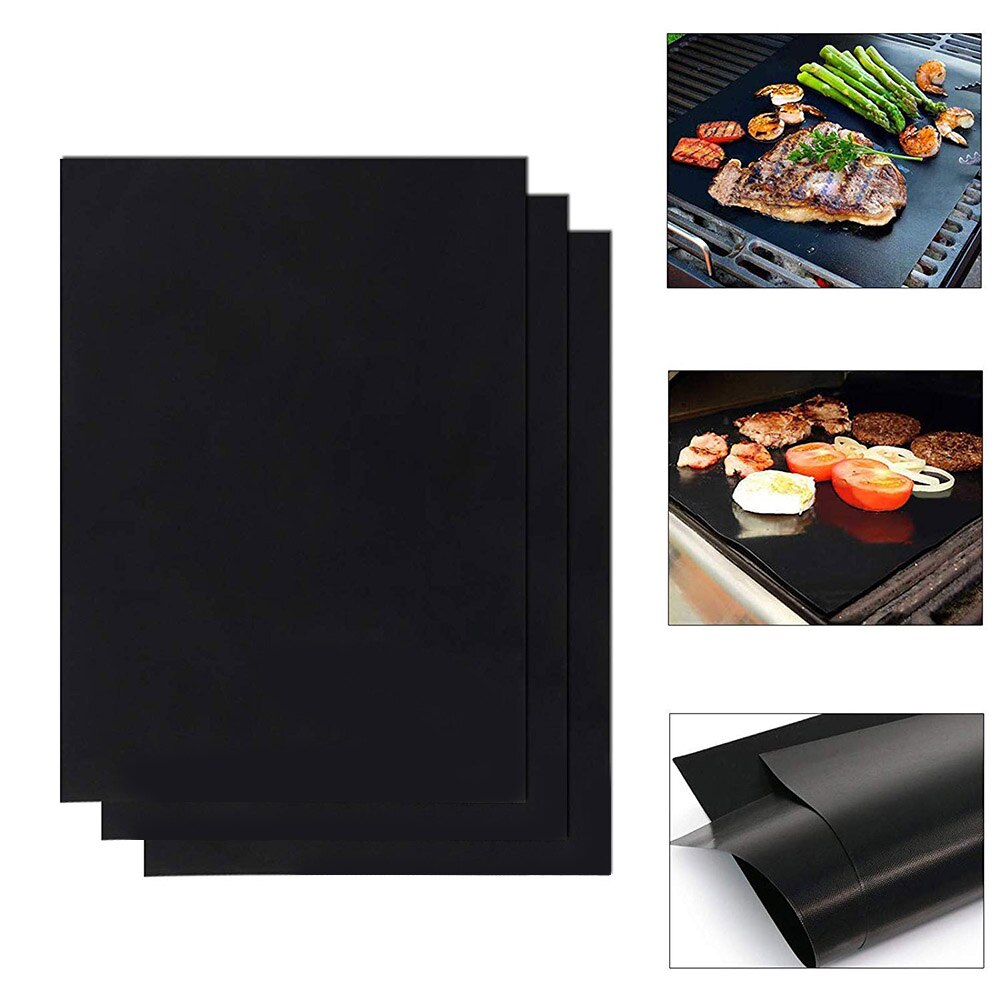 XUBX Set di 10 BBQ Grill Mesh, Tappetino a Rete Barbecue, BBQ Grill Mat, Antiaderente Resistente al Calore Riutilizzabile Tappetini