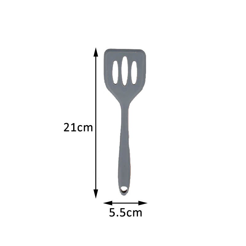 1Pcs Mini Baking Tools Spatula Shovel Food Grade Silicone Multi Purpose Kitchen Utensils 3Colors Cooking Supplies Non-stick: gray leaky spatula