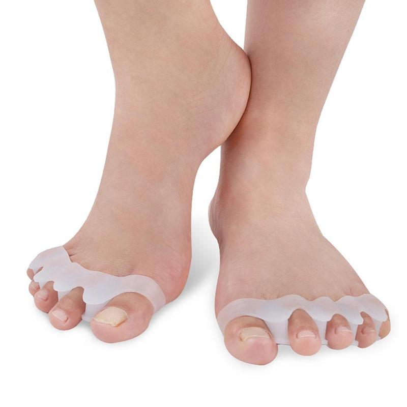 Silikon tåspreder separatorer hallux valgus korrigering fotpleie verktøy gel knystbeskytter tå rettetang correctors 1 par