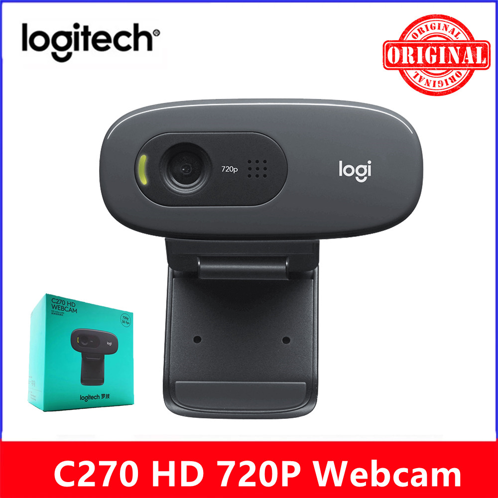 Logitech C270 HD Video 720P Webcam USB2.0 Computer Camera Built-in Micphone for PC Laptop Video Conference Camera 100% Original