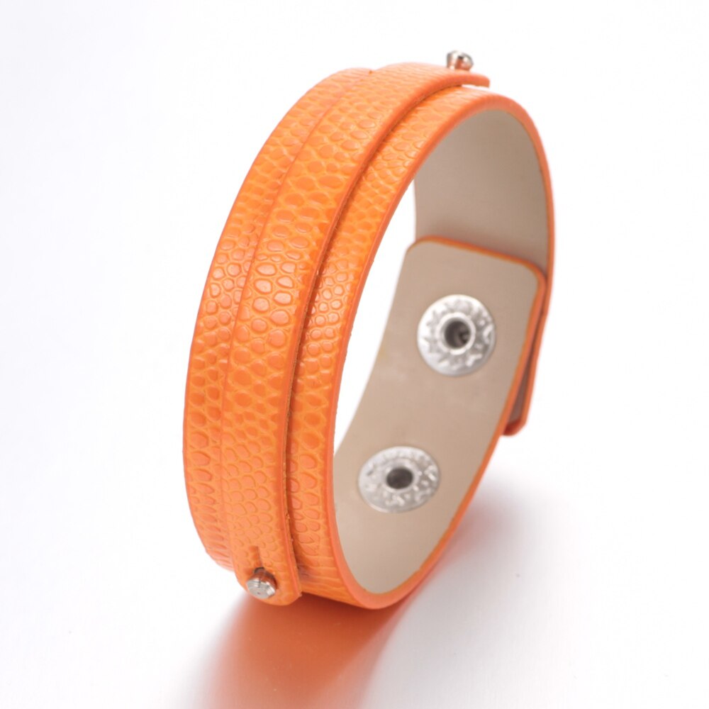 15 färgade läderarmband och armband gör-det-själv-tryckknappar, smycken som passar 18mm tryckknappar  sz0370f: Sz0370e