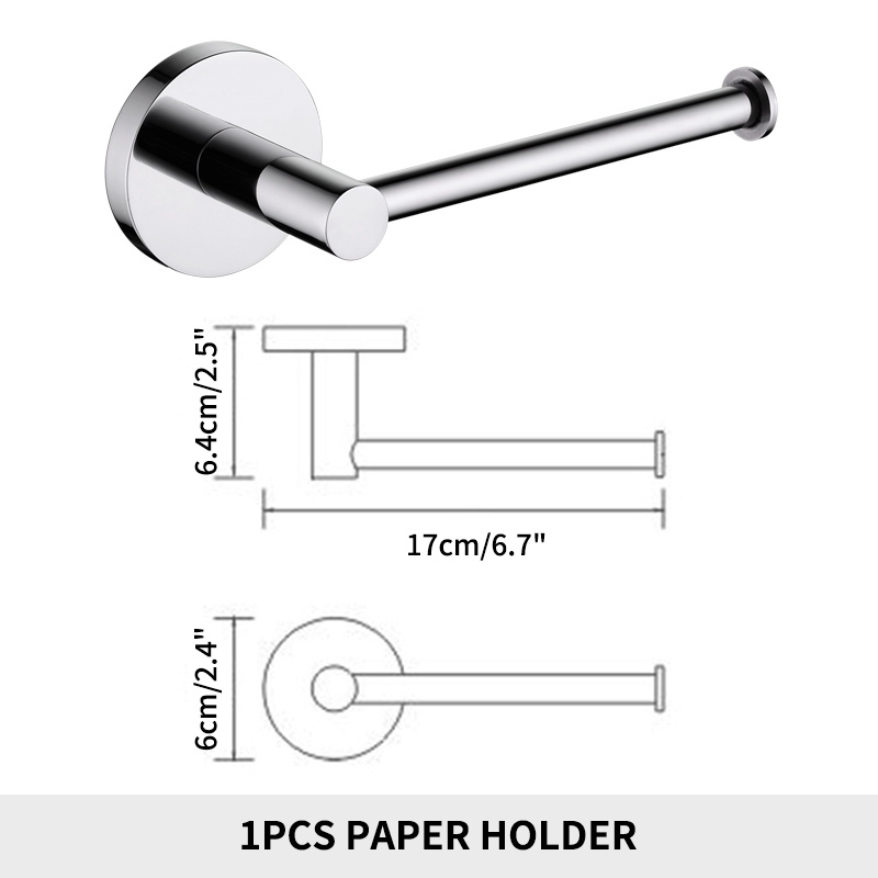 Badkameraccessoires Handdoekenrek Plank Papierhouder Roestvrij staal Toiletborstelhouder Handdoekring Robe Hook Hanger Chroom: Light Grey