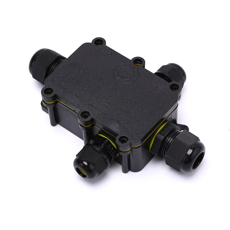 IP68 450V 20A Waterproof Junction Box Electrical Enclosure Cable Connecting Terminal Block Waterproof Black Cable Junction Box