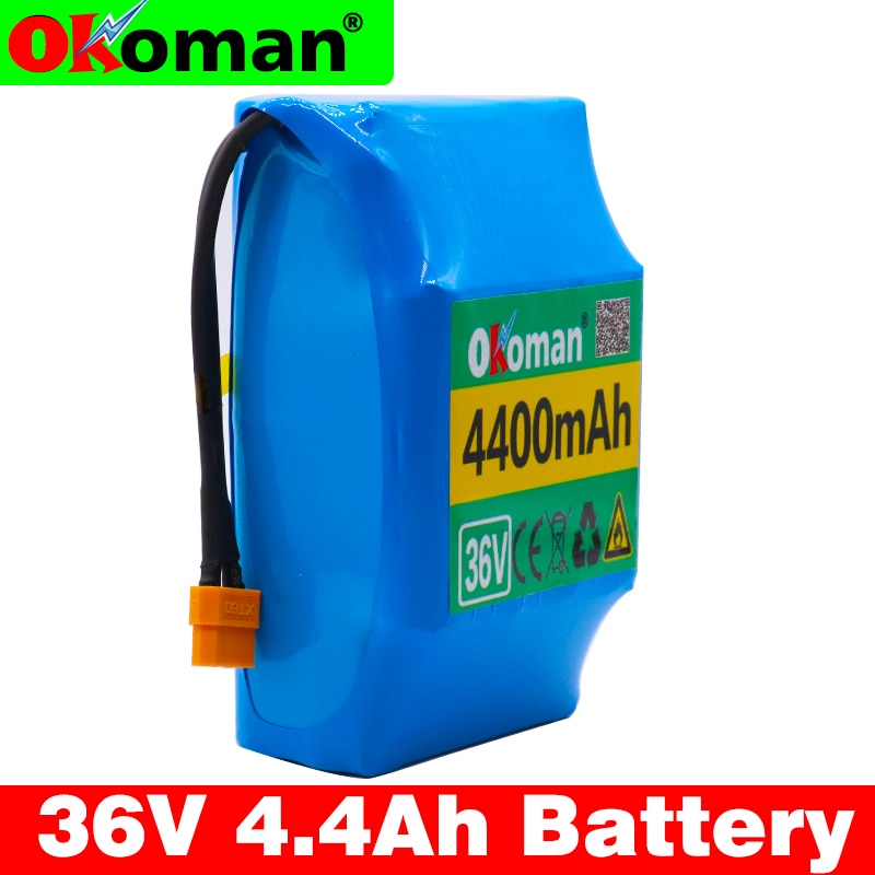 Okoman 36V 4.4Ah 4400 mAh high drain 2 wheels, Electric scooter balancing 18650 lithium battery pack for self-balancing fit