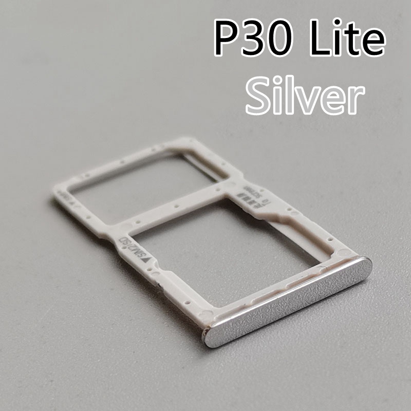 Mikro SD Karte Tablett Für Huawei P30 Lite SIM Karte Tablett Slot Sockel Halfter Adapter Ersatz Für Huawei P30 Profi VOG-L29 L09 L04: P30 Lite-Silber-