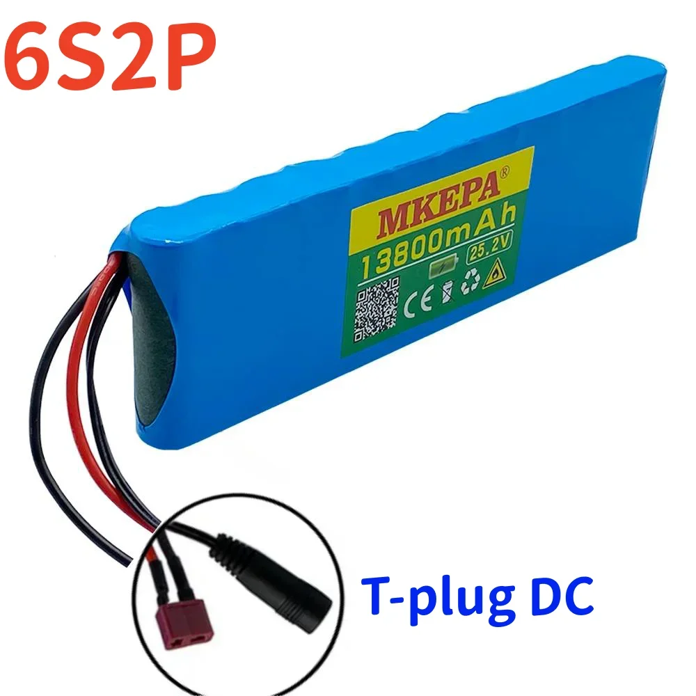 Bateria de íon de lítio 6s2p 25.2V13.8ah 18650 24V 13800mAh bateria de íon de lítio, adequada para baterias de bicicleta/scooter: Verde