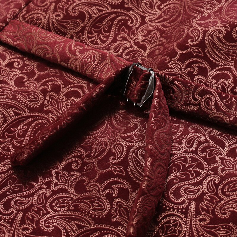 Männer Paisley Samt Anzug Weste Formale Geschäft Weste Kleid Weste Weste Männer schlank passen Hochzeit Rauchen Westen männlichen Gilet