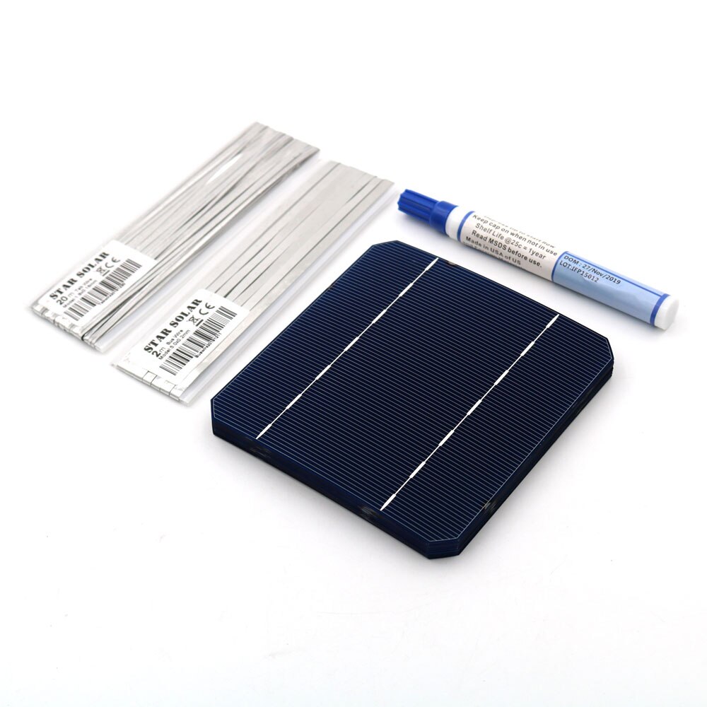Mono solcellepanel diy 400 350 300 250 200 150 100 w watt oplader kit monokrystall solcelle tabbing wire samleskinne flux pen 125 156