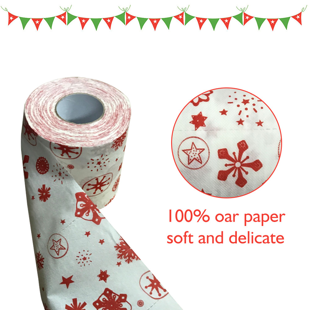 Christmas Toilet Roll Paper Home Santa Claus Bath Toilet Roll Paper Christmas Supplies Xmas Decor Tissue Roll 10*10cm