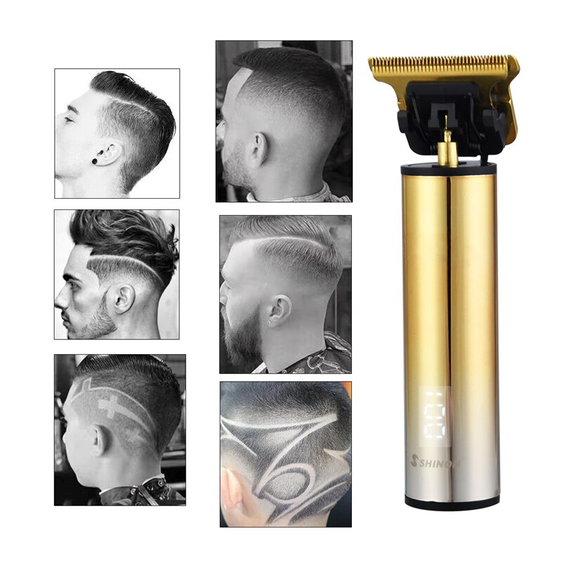 USB Rechargeable Hair Clipper LCD Digital Display Cordless Nose Ear Beard Trimmer Rechargeable Shaver Hair Cutter