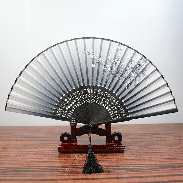 Mini portable ladies folding fan cherry blossom bamboo and wind Japanese ITAS6647A