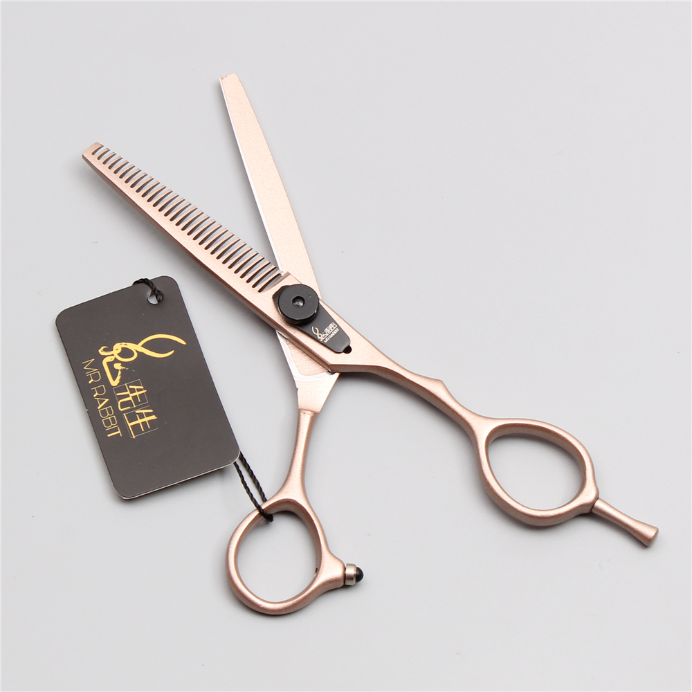 5.5 &quot; 16cm japan 440c mr kanin rosa guld frisør saks tyndere saks skære saks hår saks  t9015
