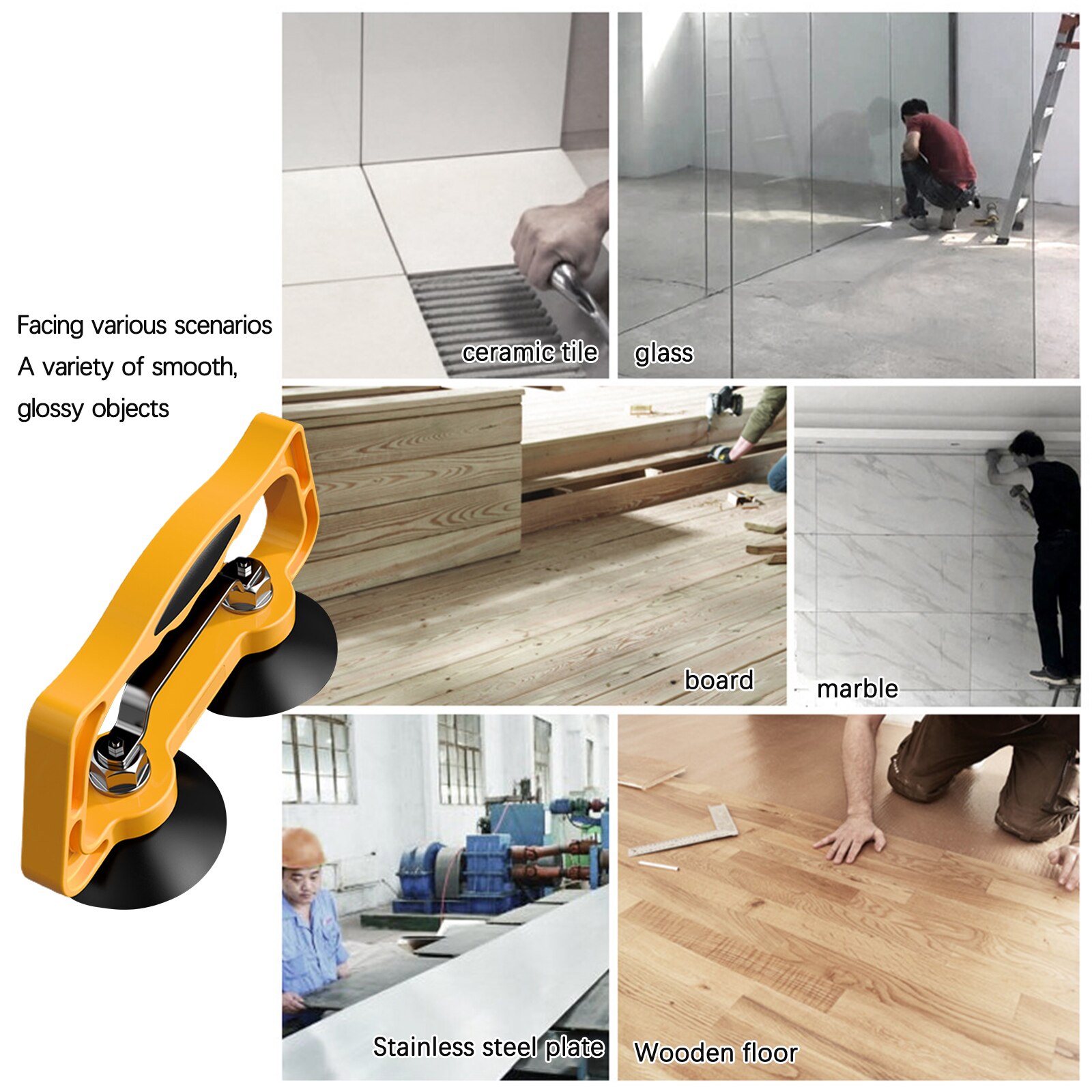 Plate Lifters Manual Lifting Handling Tools Vacuum Suction Cups Lifter Household Appliances Durable Load-bearing 35KG Heavy Duty