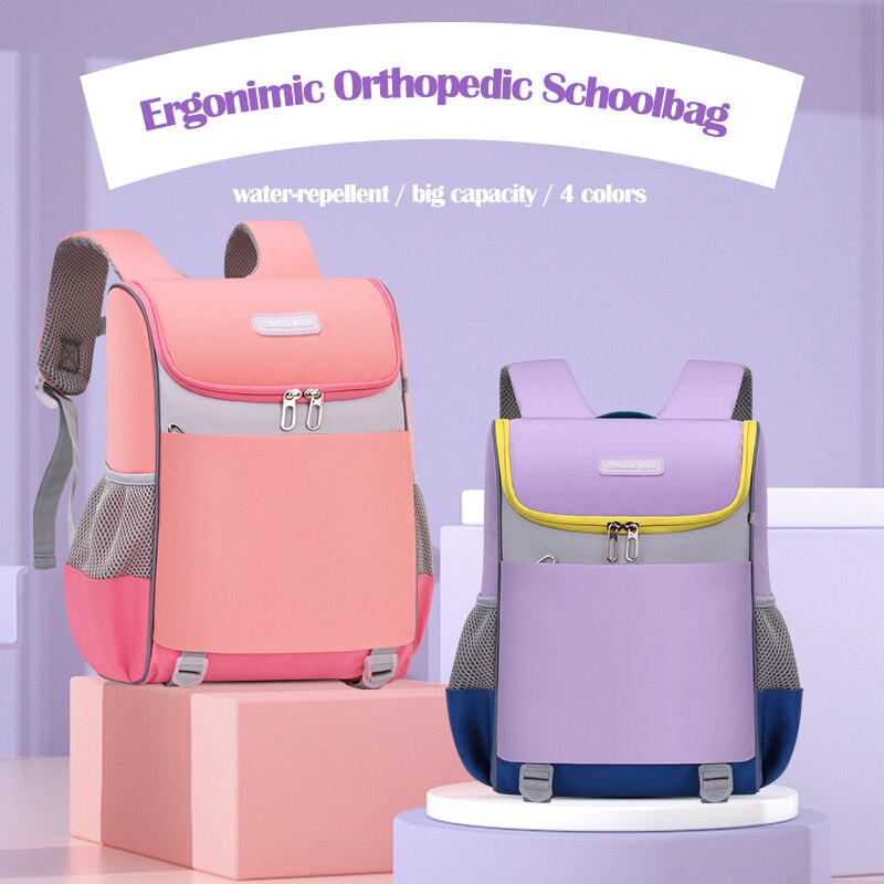 Crianças schoolimic ortopédico primária criança mochila infantil escola 6 12 12 anos meninos meninas mochila