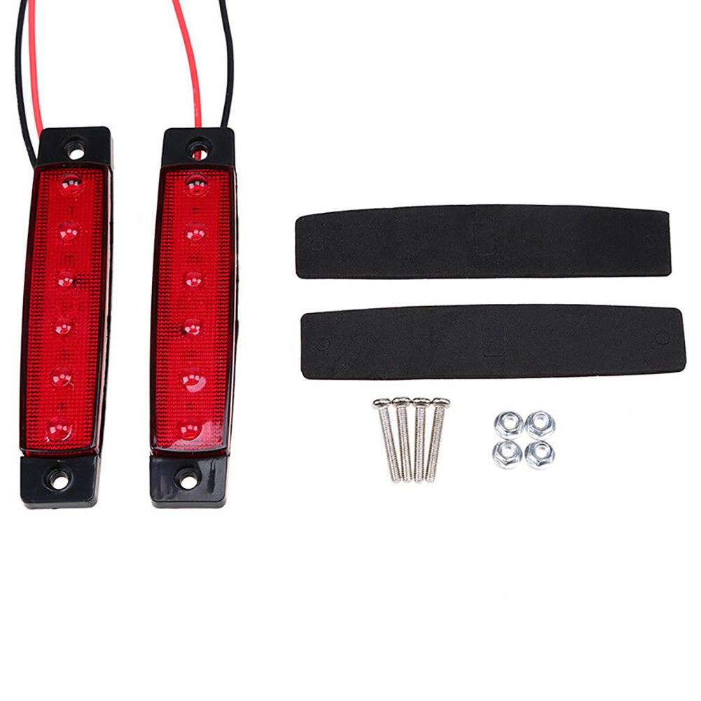 10 stk 24v 6 led bil lastbil trailer trailer side markør blinklys lys klaring lys signal lamper advarsel bagside lys rød rød