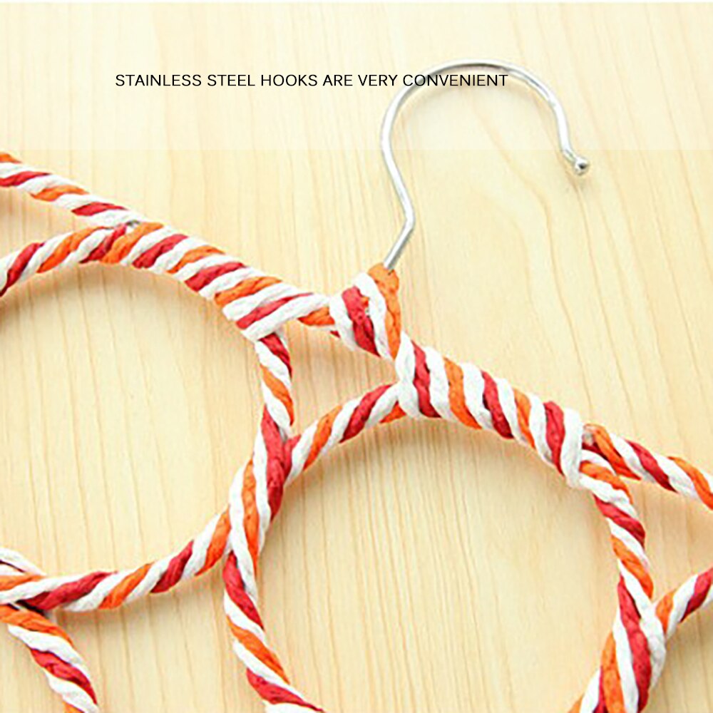 28 Ring Sjaal Sjaals Houder Opvouwbare Tie Riem Haak Organisator Rotan Weave Hanger Kledingkast Houder Display Rack