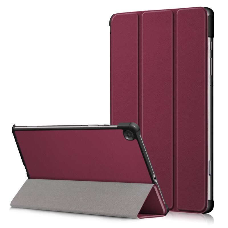 For Samsung Galaxy Tab S6 Lite Case 10.4 Inch Samsung Tab S6 Lite SM P610 P615 Pu Leather Protective Case Cover: Tab S6 Lite-Wine red