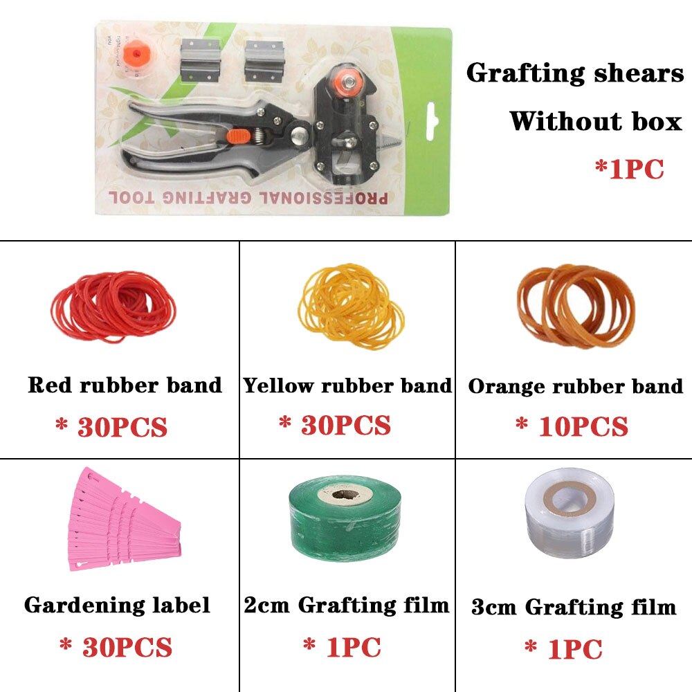 Garden Tools Grafting Pruner Garden Secateurs Sharp Chopper Vaccination Cutting Tree Plant Shears and Graft Film Tape Kits: Grafting kit B
