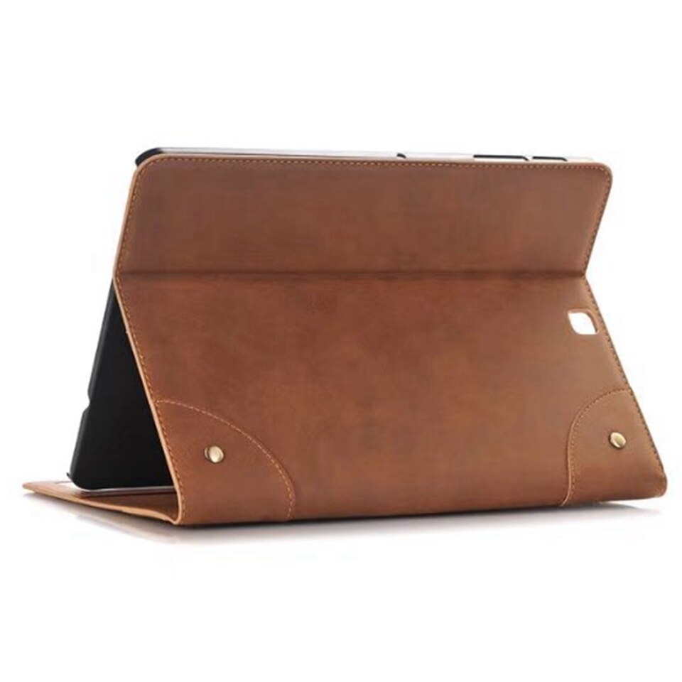 Retro Magnetic Smart PU Leather Cover for Samsung Galaxy Tab S2 T810 T813 T815 T819 9.7" Tablet Funda Case+Screen Protector+Pen: light brown