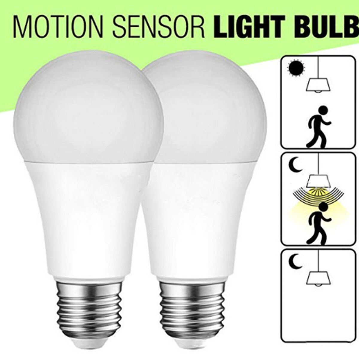 12W E27 High Sensitivity Motion Sensor Light Bulb Smart Sensor Night Light With Ambient Light Sensor Inside For Hallway Stairs