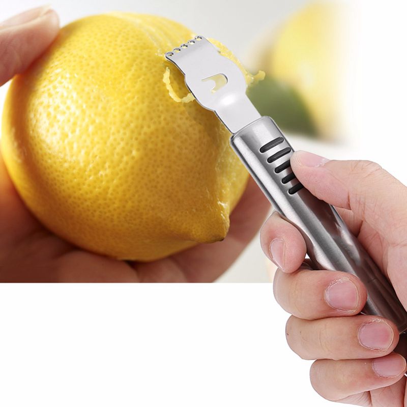 Éplucheur de fruits en acier inoxydable, râpe à zeste de citron Orange, poignées en acier inoxydable, couteau à éplucher le zeste de citron
