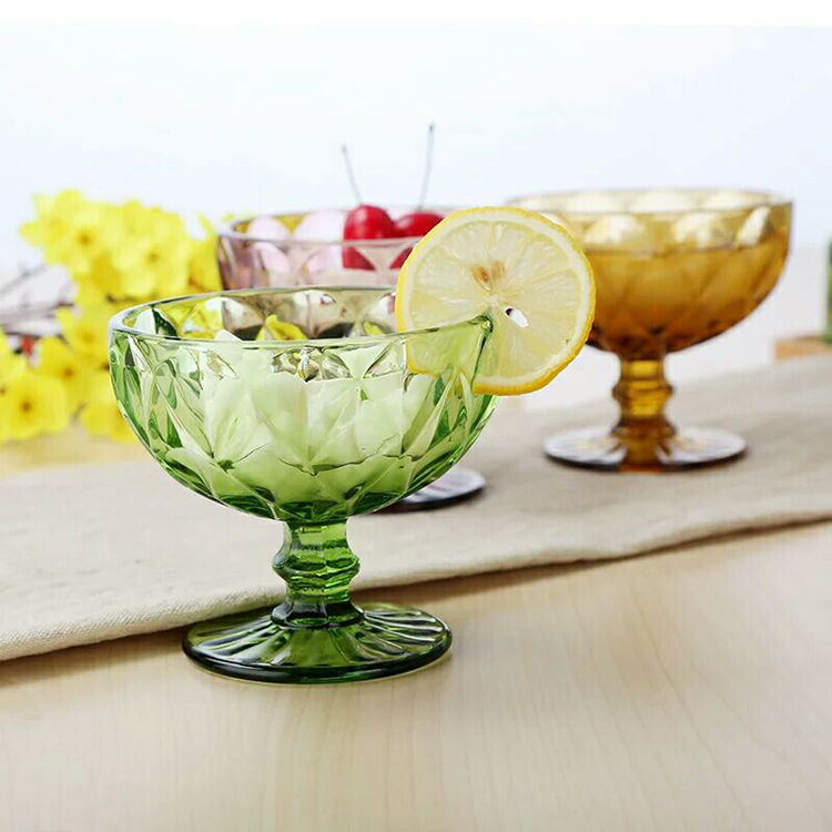 Ins Restaurant Cocktail Wine Glass Cup Goblet Ice Cream Yogurt Goblet Pudding Dessert Dish High Bowl Cake Snack Container