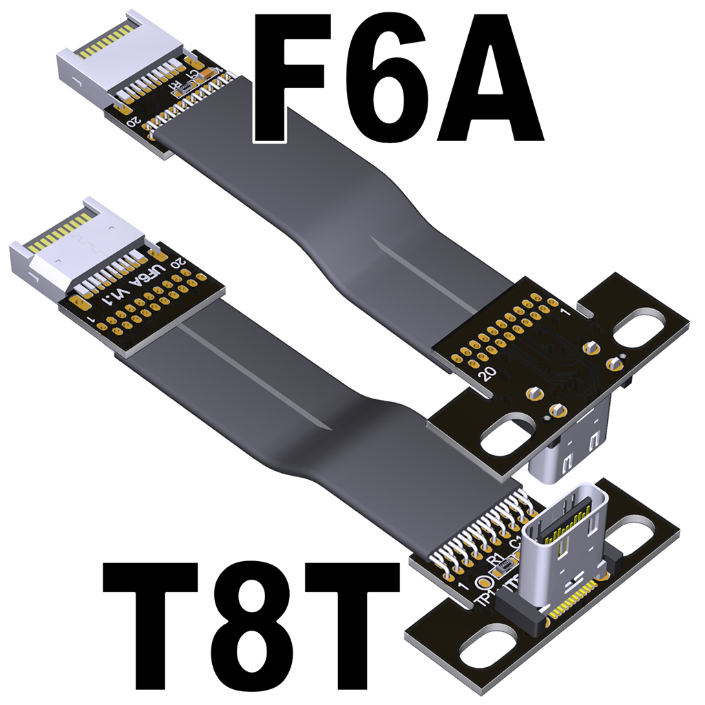 ADT-Cable adaptador de extensión USB 3,2 tipo C hembra a tipo E macho, Cable plano interno USB 3,2, convertidor de USB-C a 19P/20 pines: Rojo / 0,2 m