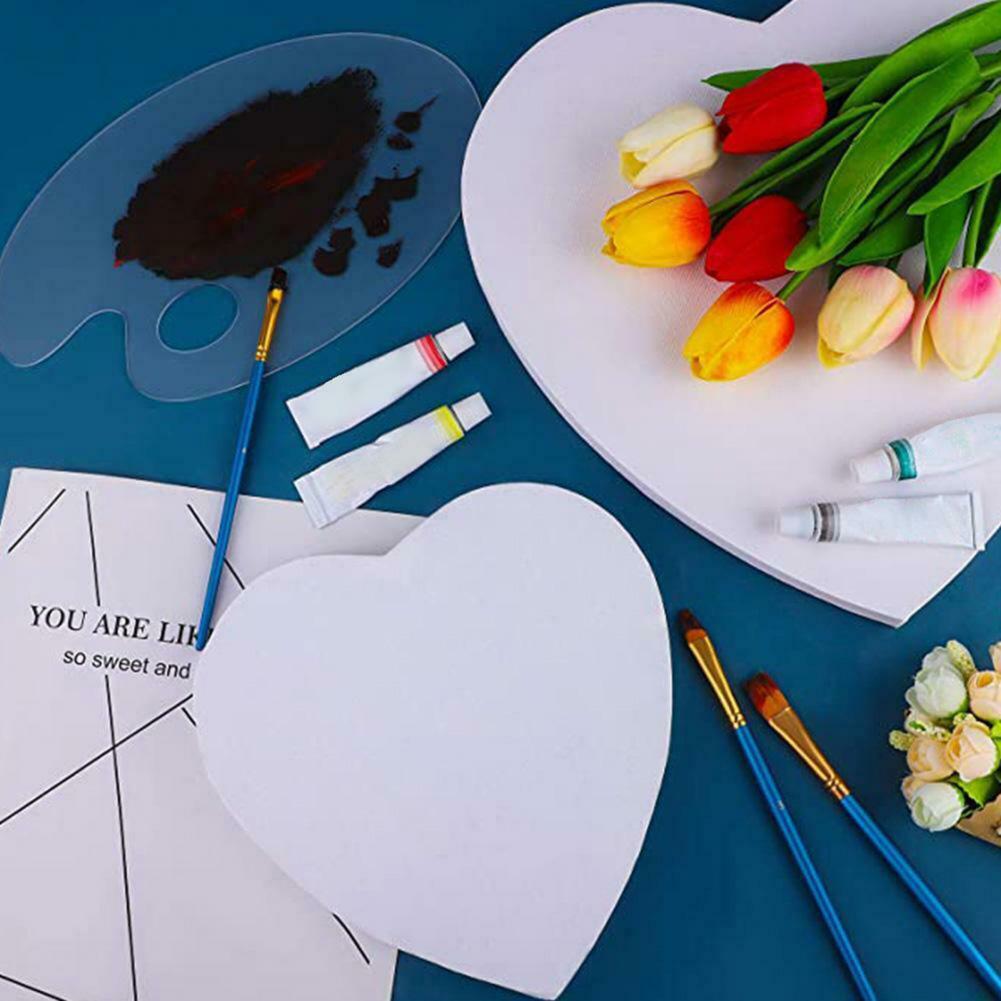 1pc blanco en blanco cuadros artísticos en forma de corazón estirada enmarcado lienzo de artista para aceite pintura acrílico pintura, acuarelas pinturas al óleo de
