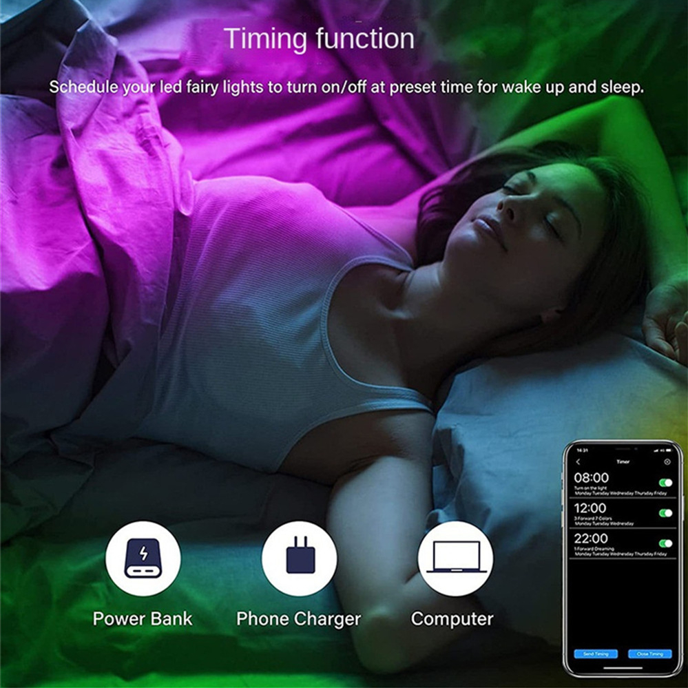 5/10/15/20M LED String Light Bluetooth USB Tuya WiFi Connection Christmas Birthday Party Garland Decor Fairy Lights for Home